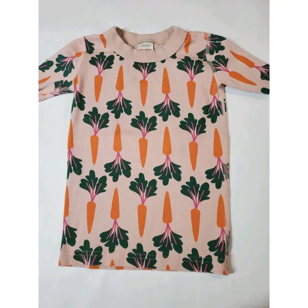 Hanna Andersson 110 Girls 5 LOT Bottoms Shorts Top Carrots Cherries Pumpkins‎